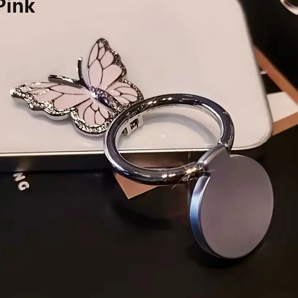 NWT 4-Pack Butterfly Phone Ring Holder Grip Stand Bling Rhinestone Kickstand Set